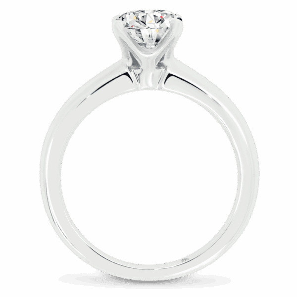 Fiona Cushion 6 5 Side White Gold Moissanite Classic Rounded Band Solitaire Ring