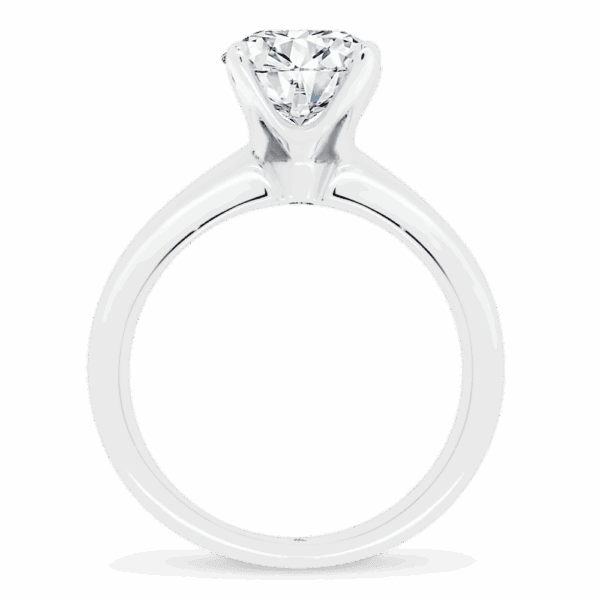 Fiona Cushion 8 0 Side White Gold Moissanite Classic Rounded Band Solitaire Ring
