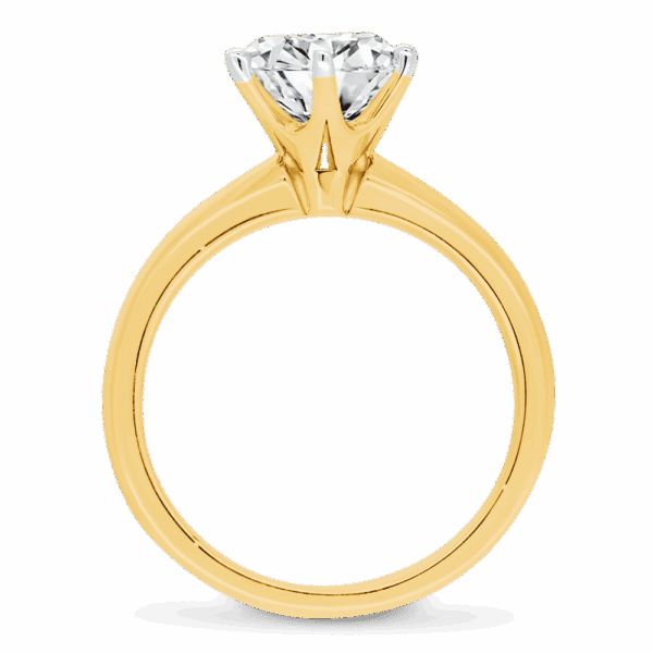 Hazel 1 50 Side Yellow Gold Diamond Round 6 Prong Classic Solitaire Ring