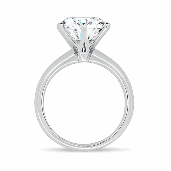 Hazel 10 0 Side White Gold Diamond Round 6 Prong Classic Solitaire Ring