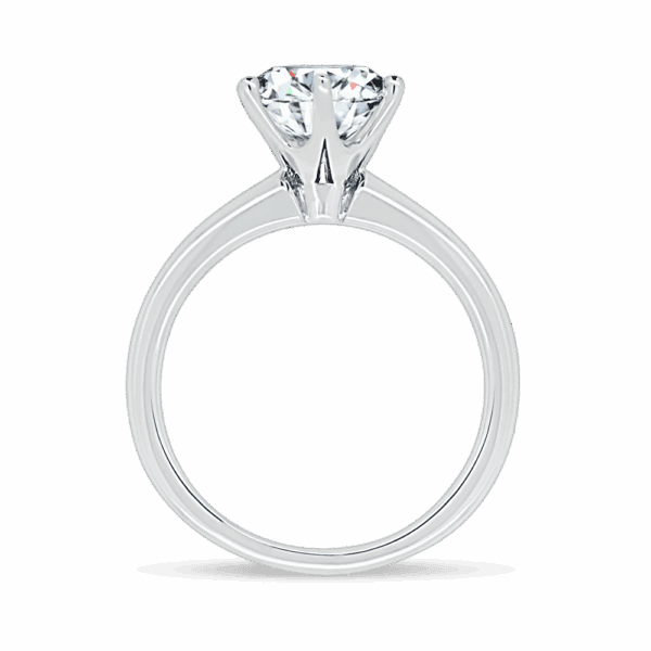 Hazel 8 0 Side White Gold Diamond Round 6 Prong Set Classic Solitaire Ring