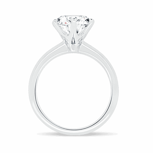 Hazel 9 0 Side White Gold Diamond Round 6 Prong Classic Solitaire Ring