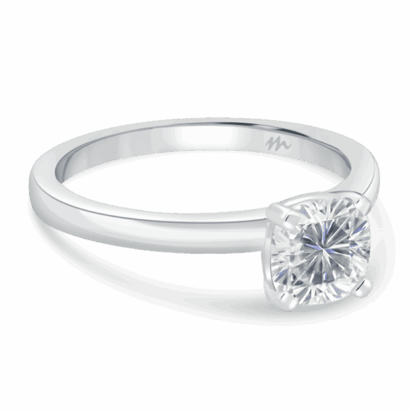 Holly Cushion 6 0 Angled White Gold Moissanite Fancy Cut Popular Solitaire Ring
