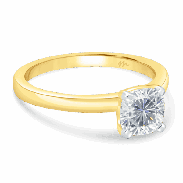Holly Cushion 6 0 Angled Yellow Gold Moissanite Fancy Cut Popular Solitaire Ring