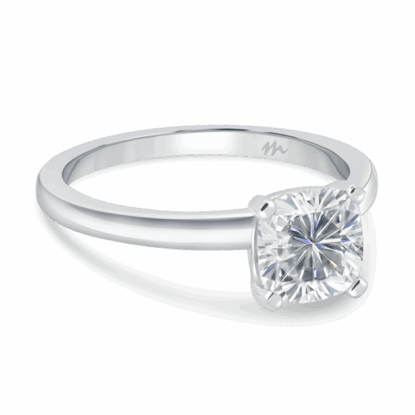 Holly Cushion 6 5 Angled White Gold Moissanite Fancy Cut Popular Solitaire Ring