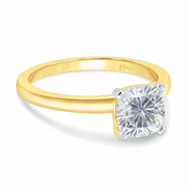 Holly Cushion 6 5 Angled Yellow Gold Moissanite Fancy Cut Popular Solitaire Ring