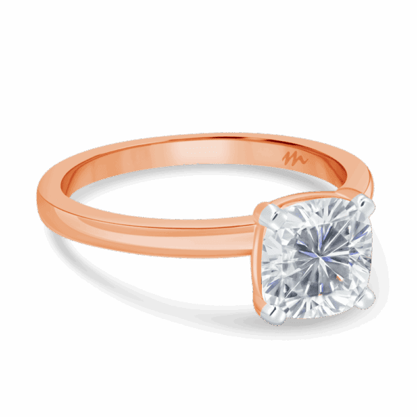 Holly Cushion 7 0 Angled Rose Gold Moissanite Fancy Cut Popular Solitaire Ring