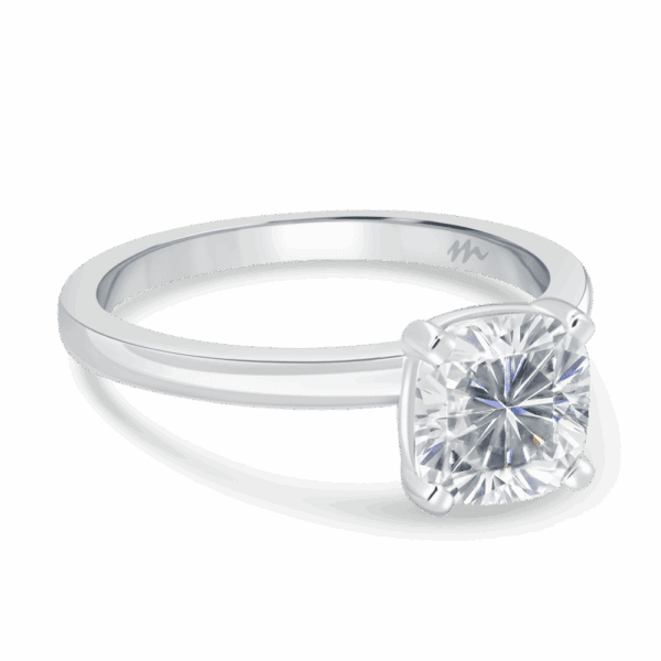 Holly Cushion 7 0 Angled White Gold Moissanite Fancy Cut Popular Solitaire Ring