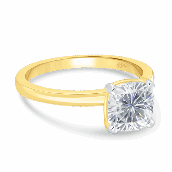 Holly Cushion 7 0 Angled Yellow Gold Moissanite Fancy Cut Popular Solitaire Ring