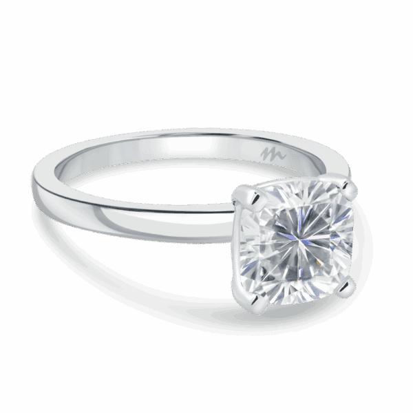 Holly Cushion 7 5 Angled White Gold Moissanite Fancy Cut Popular Solitaire Ring