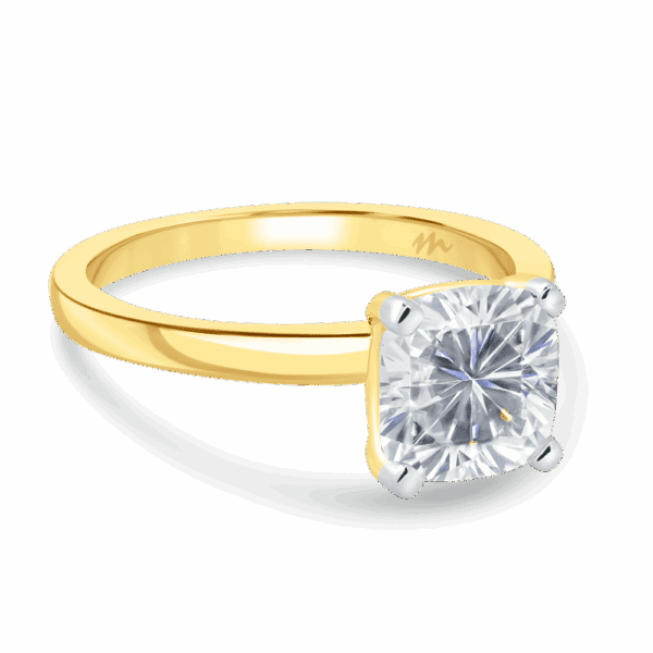 Holly Cushion 7 5 Angled Yellow Gold Moissanite Fancy Cut Popular Solitaire Ring