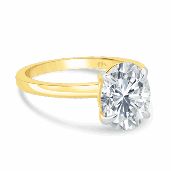 Holly Oval 10X8 Angled Yellow Gold Moissanite Fancy Cut Popular Solitaire Ring