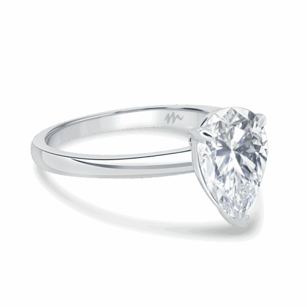 Holly Pear 10X7 Angled White Gold Moissanite Fancy Cut Popular Solitaire Ring