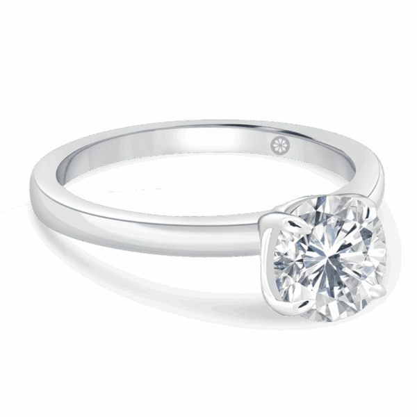 Holly Round 6 5 Angled White Gold Lab Grown Diamond Brilliant Cut Popular Solitaire Ring