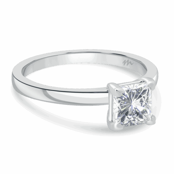 Holly Square 5 5 Angled White Gold Moissanite Fancy Cut Popular Solitaire Ring