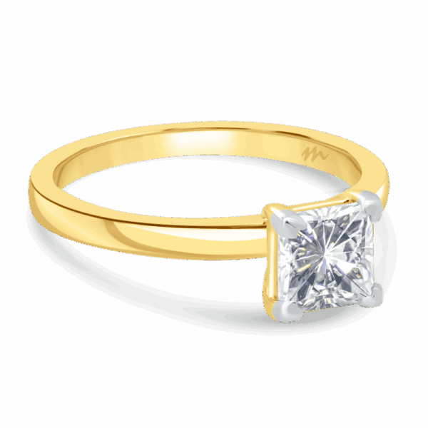 Holly Square 5 5 Angled Yellow Gold Moissanite Fancy Cut Popular Solitaire Ring