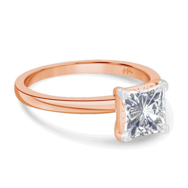 Holly Square 6 5 Angled Rose Gold Moissanite Fancy Cut Popular Solitaire Ring