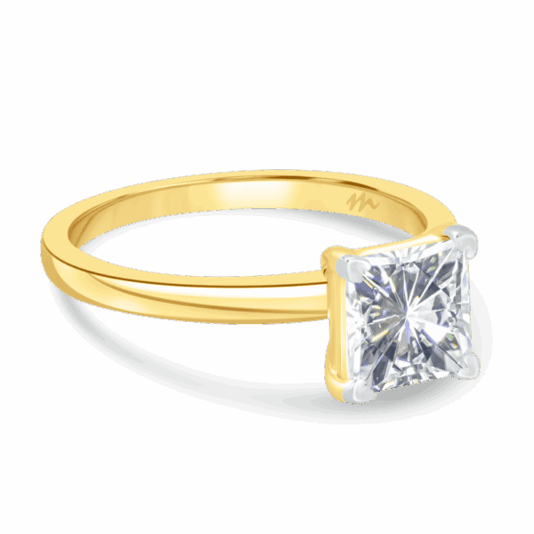 Holly Square 6 5 Angled Yellow Gold Moissanite Fancy Cut Popular Solitaire Ring