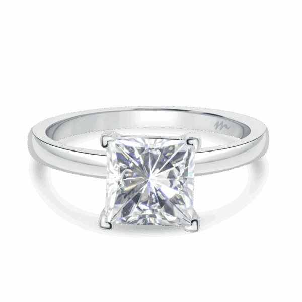 Holly Square 7 0 Front White Gold Moissanite Fancy Cut Popular Solitaire Ring