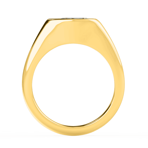 Jolene Pear Side Yellow Gold Diamond East West Knife Edge Bezel Setting Solitaire Ring