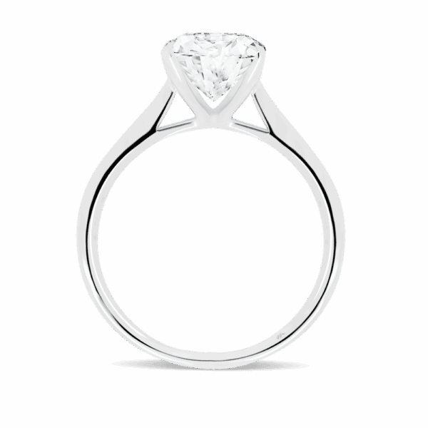 Lanefield Round 7 5 Side White Gold Mossanite 4 Prong Solitaire Open Gallery Cathedral Band Ring