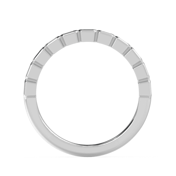 Lina Side White Gold Diamond Emerald Bezel Set Eternity Wedding Ring