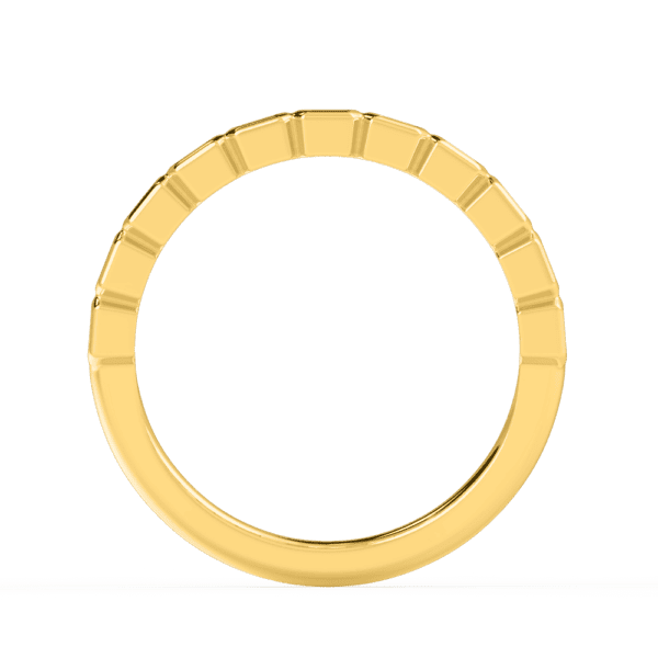 Lina Side Yellow Gold Diamond Emerald Bezel Set Eternity Wedding Ring