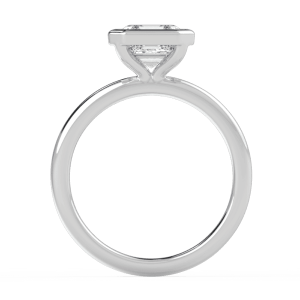 Lottie Asscher Side White Gold Diamond Bezel Rounded Solitaire Ring