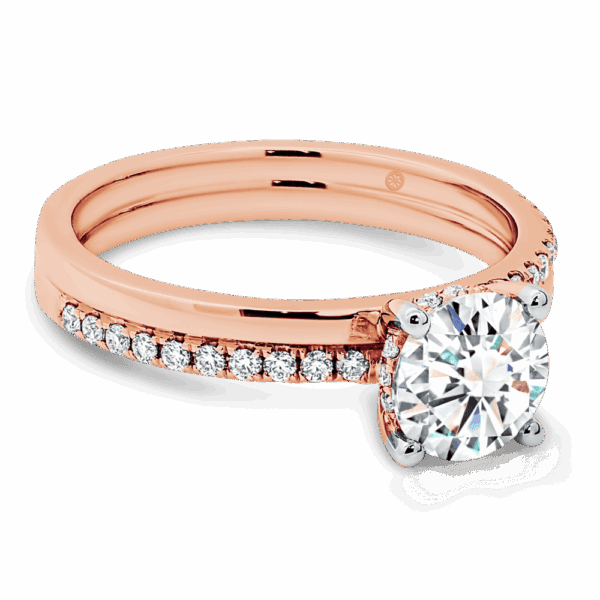 Maeve 6 5 Angle Rose Gold Lab Grown Diamond 4 Prong Alternating Accented Double Band Ring