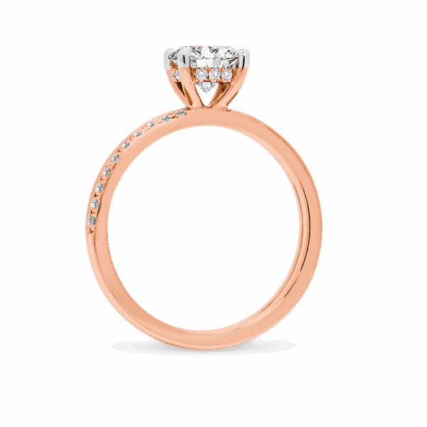 Maeve 6 5 Side Rose Gold Diamond 4 Prong Alternating Accented Double Band Ring