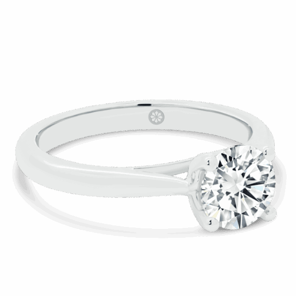 Maroubra 6 5 Angled White Gold Lab Grown Diamond Cathedral Setting Swirl Gallery Solitaire Ring