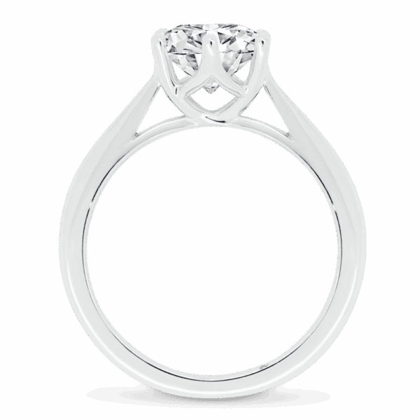 Mena 7 5 Side White Gold Moissanite 6 Prong Royal Crown Setting Solitaire Ring
