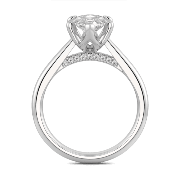 Monet Marquise 13X6 5 Side White Gold Diamond 6 Prong Petal Basket Accented Bridge Engagement Ring