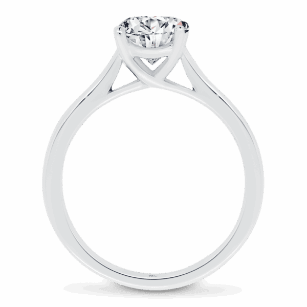 Nina 7 5 Side White Gold Moissanite 4 Prong Round Solitaire Ring