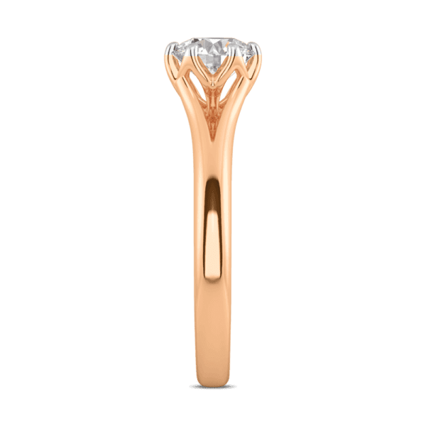 Protea 6 5 Profile Rose Gold Diamond Floral Gallery Split Band Solitaire Ring