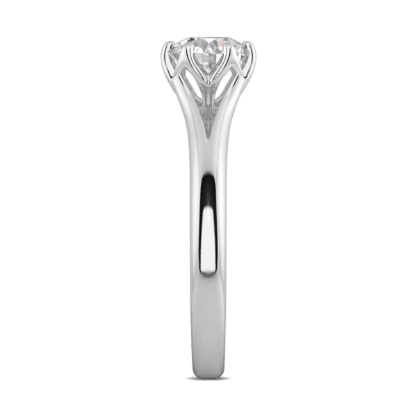 Protea 6 5 Profile White Gold Diamond Floral Gallery Split Band Solitaire Ring