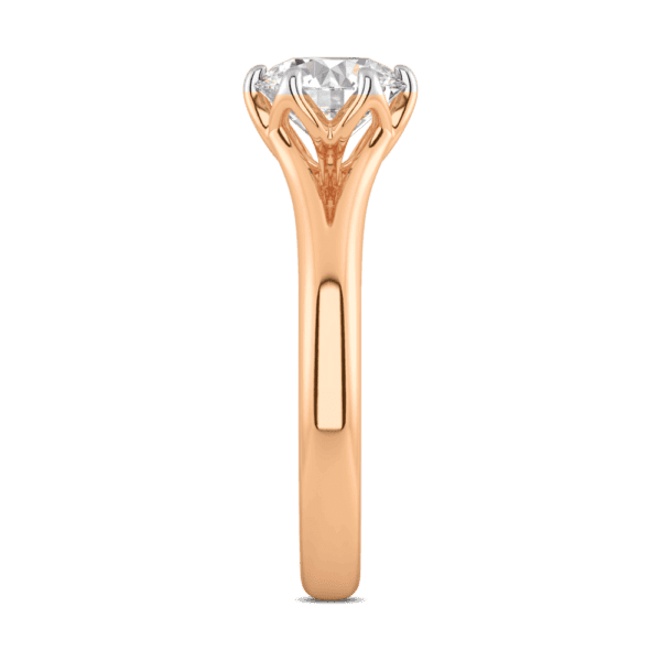 Protea 7 5 Profile Rose Gold Diamond Floral Gallery Split Band Solitaire Ring