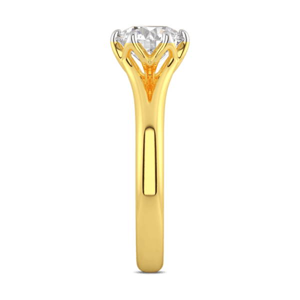 Protea 7 5 Profile Yellow Gold Diamond Floral Gallery Split Band Solitaire Ring