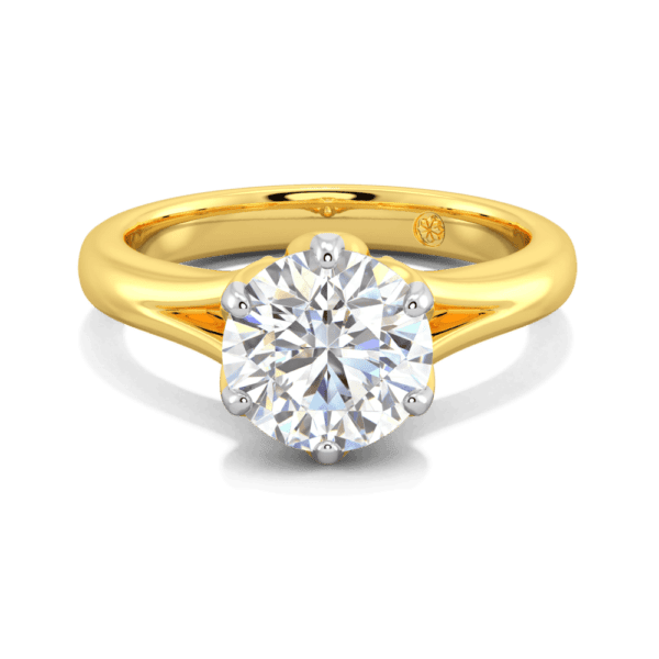 Protea 8 0 Front Yellow Gold Lab Grown Diamond Floral Gallery Split Band Solitaire Ring