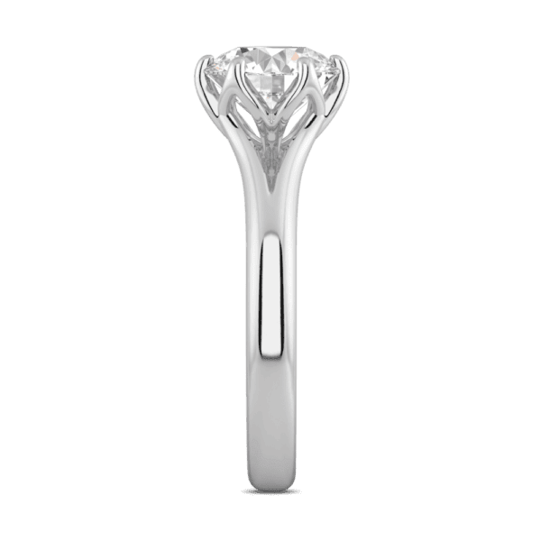 Protea 8 0 Profile White Gold Diamond Floral Gallery Split Band Solitaire Ring
