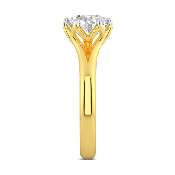 Protea 8 0 Profile Yellow Gold Diamond Floral Gallery Split Band Solitaire Ring