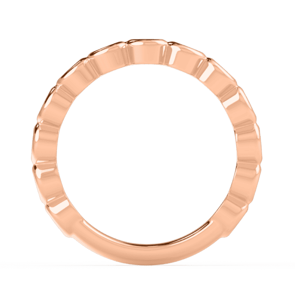 Roxie 2 0 Side Rose Gold Diamond Round Bezel Set Wedding Ring