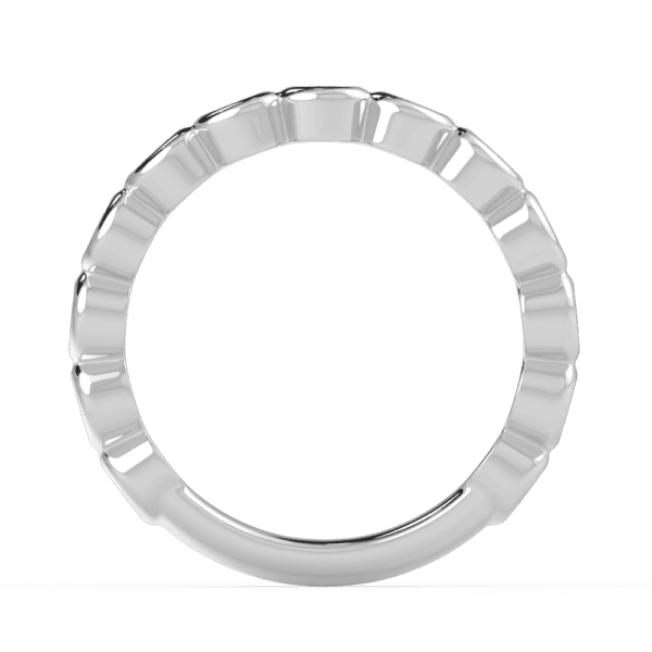 Roxie 2 0 Side White Gold Diamond Round Bezel Set Wedding Ring