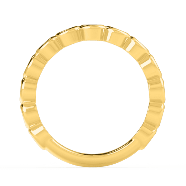 Roxie 2 0 Side Yellow Gold Diamond Round Bezel Set Wedding Ring