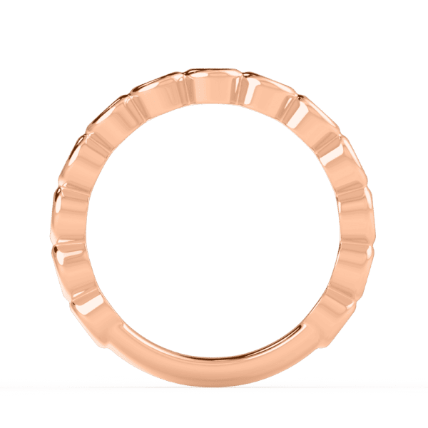 Roxie 2 5 Side Rose Gold Diamond Round Bezel Set Wedding Ring