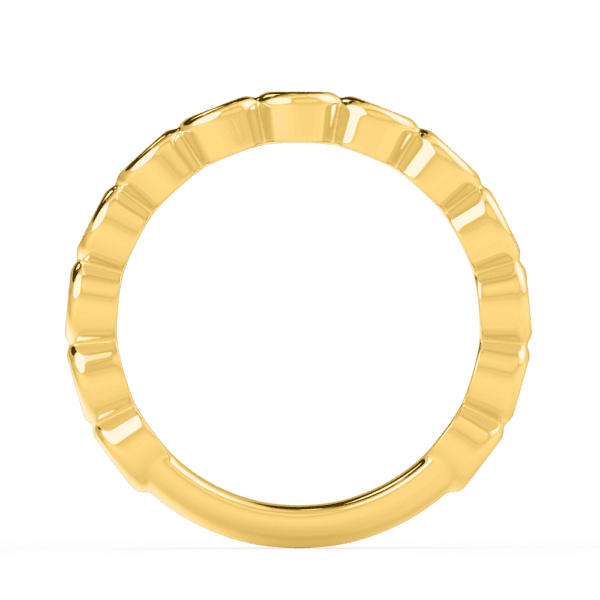 Roxie 2 5 Side Yellow Gold Diamond Round Bezel Set Wedding Ring