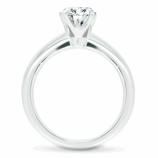 Fiona Round 1 25Ct Side White Gold Diamond 4 Prong Rounded Band Solitaire Ring