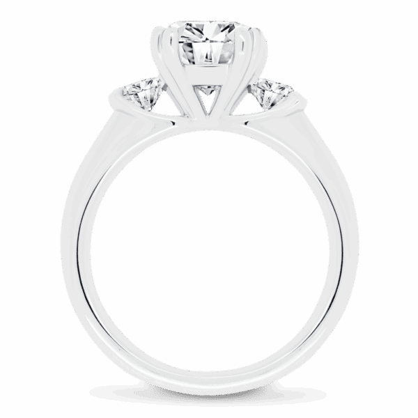 Katharine 8 0 Side White Gold Diamond Double Prong Half Bezel Side Stones Trilogy Ring