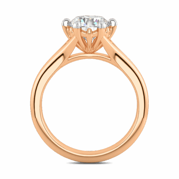 Lily 7 5 Side Rose Gold Diamond 6 Prong Split Band Flower Design Solitaire Ring