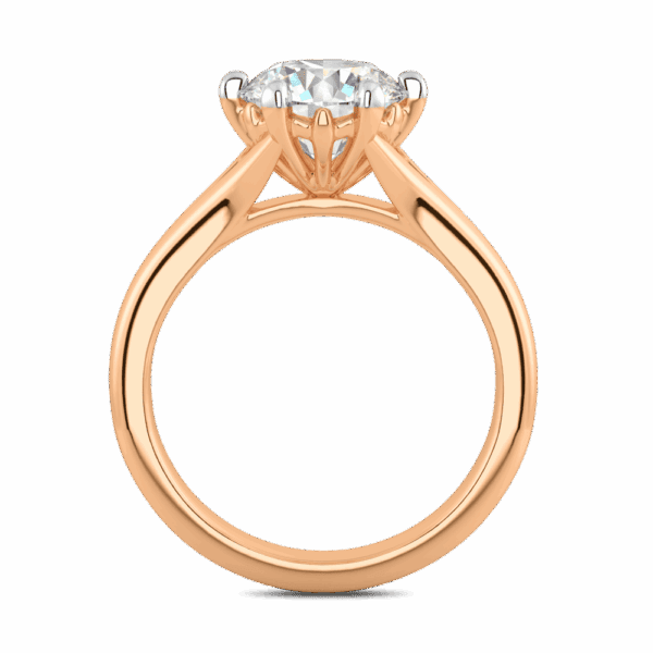 Lily 8 0 Side Rose Gold Diamond 6 Prong Split Band Flower Design Solitaire Ring